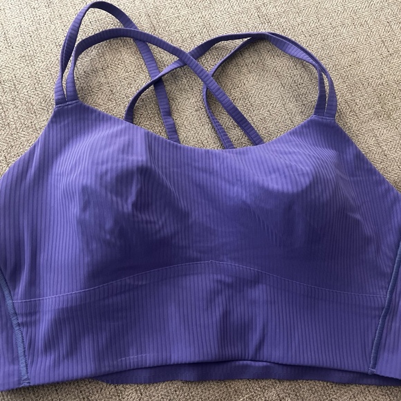Lululemon Like a Cloud Ribbed Longline Bra Light Support B/C Cup Indigo 4 - Picture 1 of 2